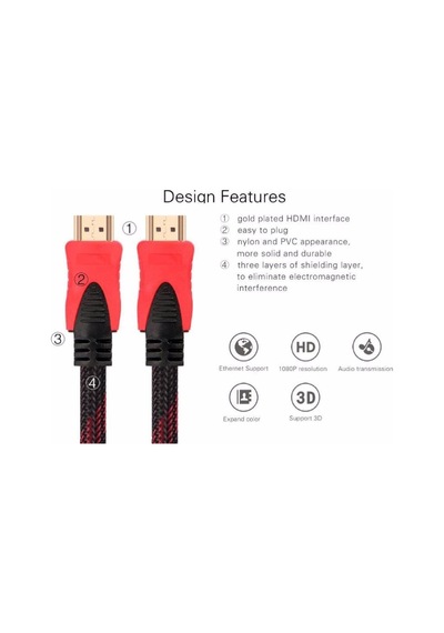 Hdmi Kablosu 15 Metre Lcd Laptop 4k Fhd Ara Bağlantı Erkek-erkek Tv Kablo Ps3 Ps4 Xbox