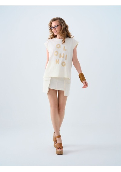 LOFT Regular Fit Kadın Tshirt K.kol Lf2040237 Q1.v1 Ekru