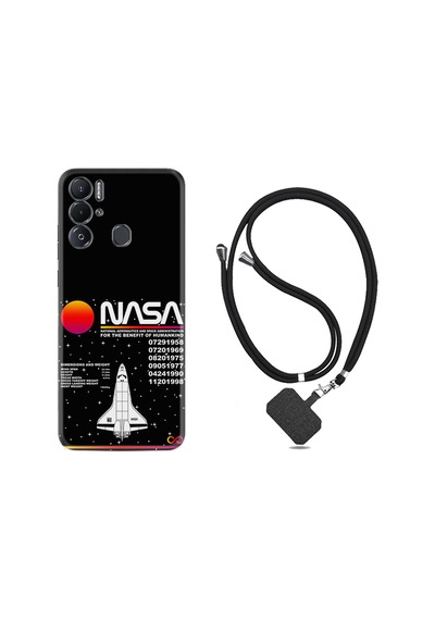 Tecno Pova Neo Kılıf İpli Boyun Askılı Desenli Silikon Nasa 2 1407