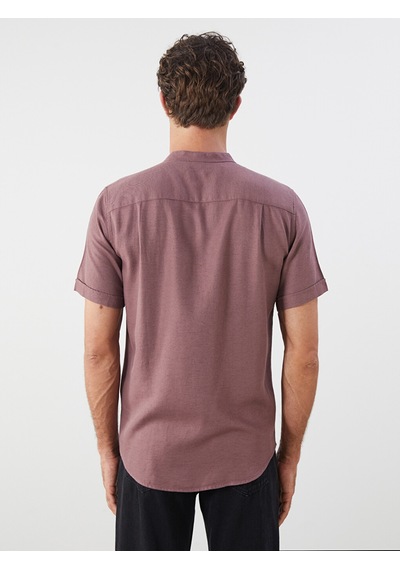Lcwaıkıkı Classic Bordo Regular Fit Hakim Yaka Kısa Kollu Erkek Gömlek
