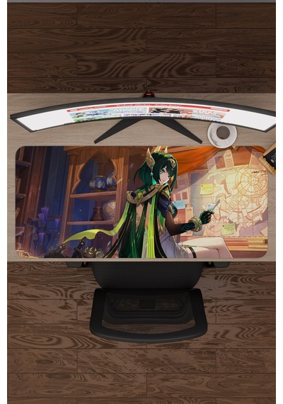 Nefer Genshin Impact Anime Oyuncu V2 - 90x40 Xxl Gaming Mouse Pad Fare Altlığı