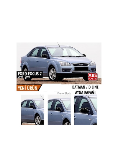 Ford Focus 2 (2005 - 2008) Batman Yarasa Ayna Kapağı (parlak Siyah)
