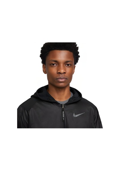 Nike Pro Repel Suya Dayanıklı 1/2 Zip Antreman Rüzgarlık Kapüşonlu Ceket Siyah
