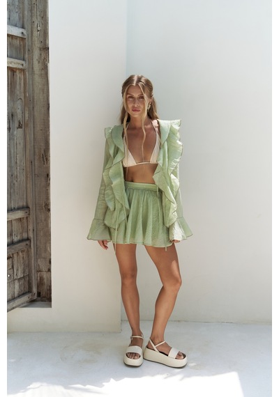 Mai Collection Mai Studios Co. Aliza Yeşil Gömlek Şort Takım Yeşil