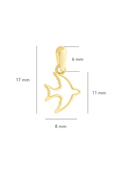 8 Ayar Altın Kuş Kolye Ucu 0,34 Gr-6647