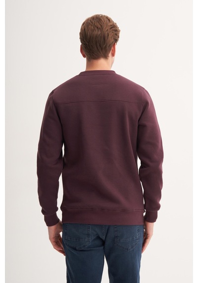 Cazador 53805 Erkek Bisiklet Yaka Sweatshirt Vişne