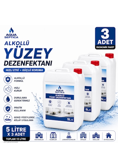 Aqua Bazlı Yüzey Dezenfektanı 5 L 3 Adet