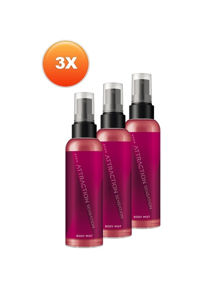 Attraction Sensation Kadın Vücut Spreyi 100 Ml. Üçlü Set