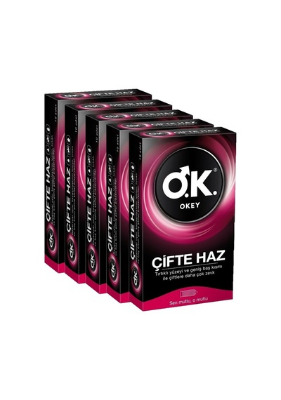 Okey Çifte Haz Prezervatif 10'lu x 5
