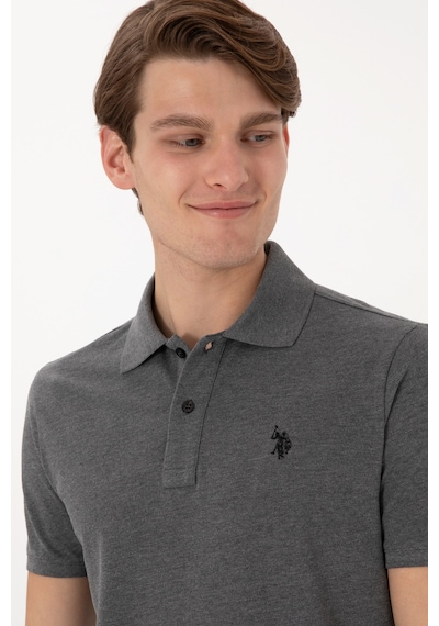 U.S. Polo Assn. Erkek Slim Fit Polo Yaka Antrasit Melanj Basic Tişört 50297984-VR081 U.S. Polo Assn. Erkek Slim Fit Polo Yaka Antrasit Melanj Basic Tişört 50297984-VR081