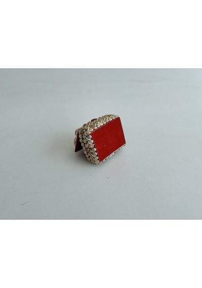 Deniz Kabuğu Kaplamalı Kutu 7x5x4cm - Mücevher Takı Kutusu