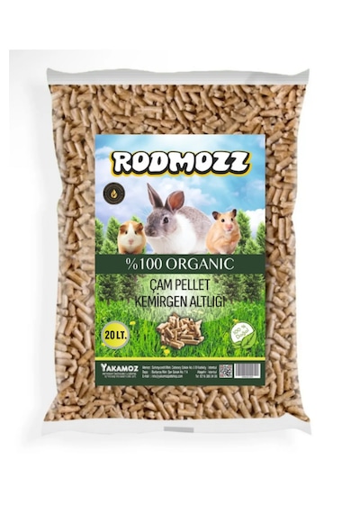 Rodmozz Doğal Organik Kemirgen Altlığı Talaş Çam Peleti 20 L