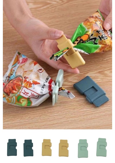 6'lı Poşet Kapatma Klipsi Yaylı Kıstırmalı Torba Ve Ambalaj Paket Kapatıcı Set Diğer