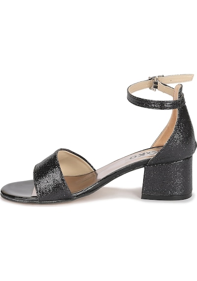 Kiko Kids 769 Kum Simli Günlük Kız Çocuk 4 Cm Topuklu Ayakkabı Siyah 001