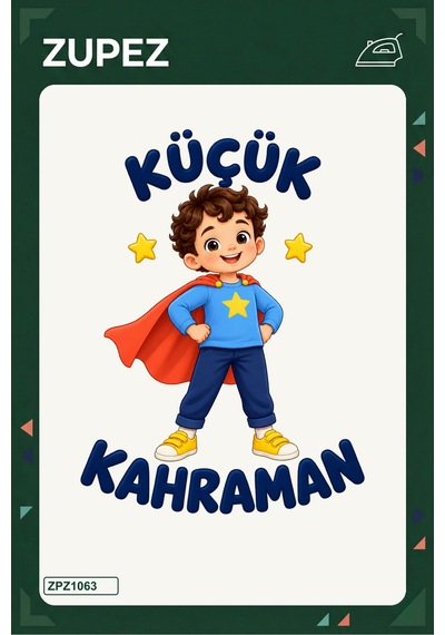 Küçük Kahraman 19x25 Cm Ütüyle Uygulanan Baskı Zpz1063 - 928157087