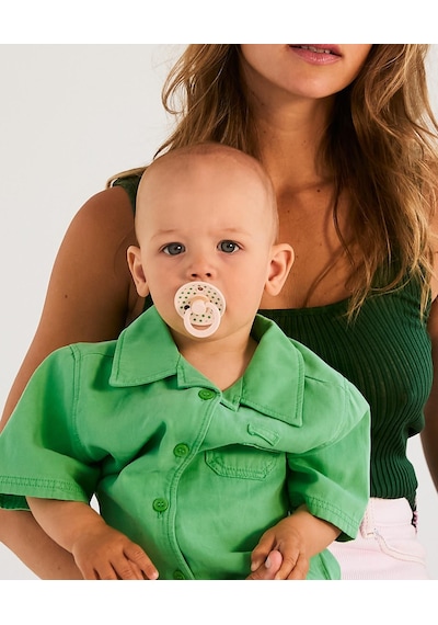 Bibs Studio Polka Small Kauçuk Emzik - Petal Cactus 0-6 Ay