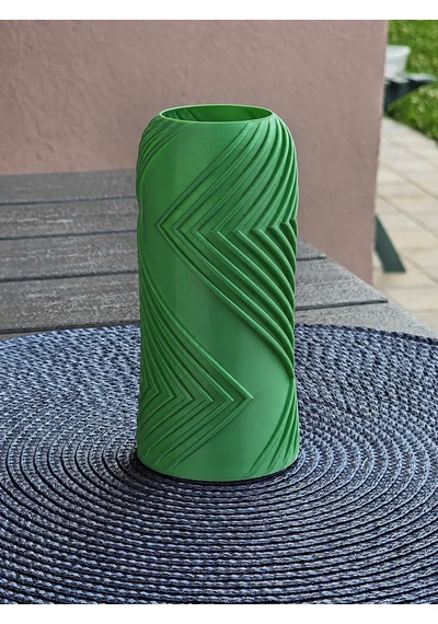 3d Baskı Vector Vazo - Geometrik Çizgili Dekoratif Vazo-yeşil Çok Renkli