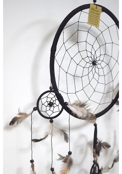 Rüya Kapanı, 27 Cm, Siyah, Düş Kapanı, Dream Catcher Diğer