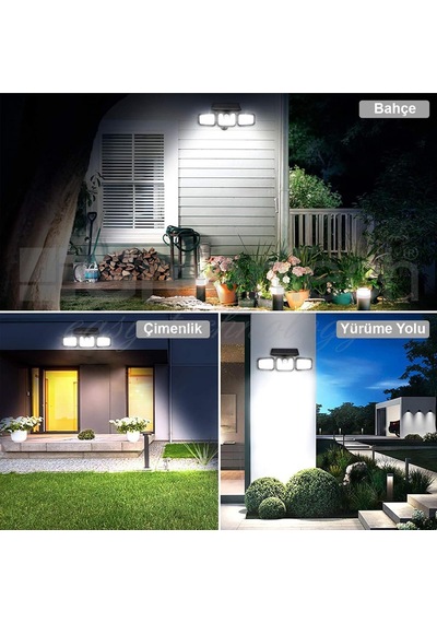 Güneş Enerjili Hareket Sensörlü 3 Taraflı Led Aydınlatma/gt-sl07