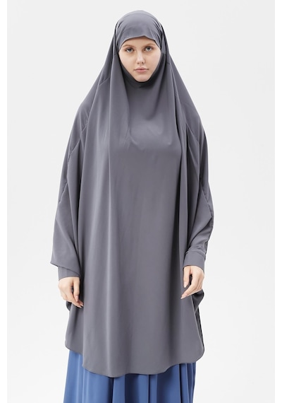 Altobeh Kadın Tesettür Medine İpeği Çarşaf Üstü Peçeli Sufle Hijab Füme