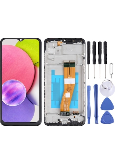 Cbtx Samsung Galaxy A03s Uyumlu Çerçeveli Lcd Ekran Ve Dijital Eden Tam Montaj Sm-a037f