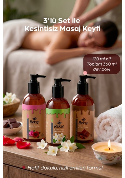 Erotik Masaj Yağı 120 Ml Çikolata + Gül + Yasemin Aromalı, Nemlendirici Ve Su Bazlı - 381142363