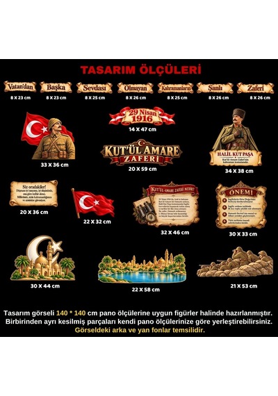 Kut'ül Amare Zaferi Hazır Fügür Kesim Pano Süsü Tüm Yaşlar