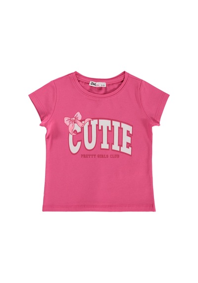 Civil Girls Cutıe Baskılı 2-5 Yaş Tişört - Fusya Fuşya