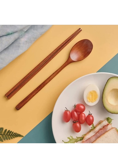 Xspring Ahşap Sofra Takımı, Kaşık Çubukları Sofra Takımı, Yeniden Kullanılabilir Bambu Japon Tarzı Sofra Seya Diğer
