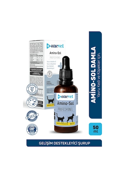 Onevet Yavru Kedi ve Köpekler İçin Gelişim Destekleyici Amino-Sol Damla 50 Ml