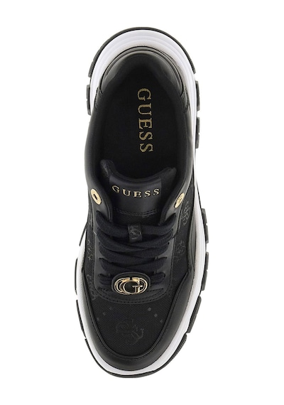 Guess Kadın Berrett2 Monogram Desenli Kalın Tabanlı Sneaker - Siyah 4221490