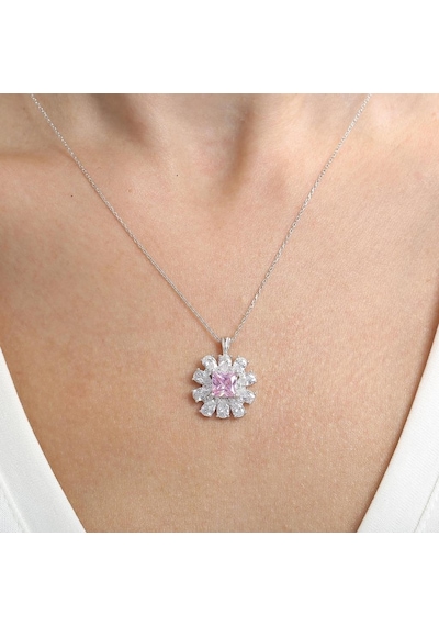 Mia vento Effective Diamond Milano Rüyası Pink Taşlı Gümüş Kolye