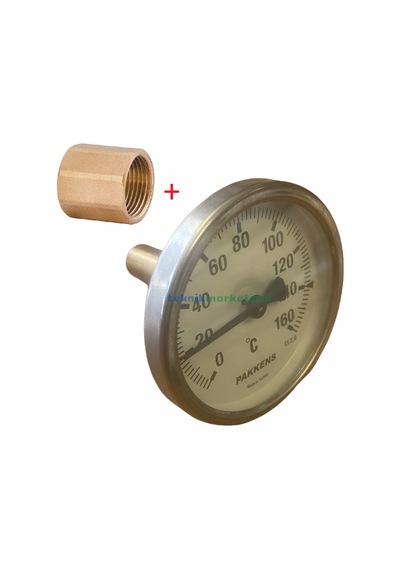 Pakkens Çap 63 Mm 160 Derecec 5 Cm Termometre + Bağlantı Manşonuyla