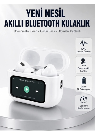 Lbk Lbk Dokunmatik Ekranlı Bluetooth Kulaklık Anc Gürültü Önleme Suya Dayanıklı Yeni Nesil