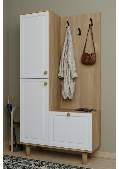 Forma Membran Kapaklı Portmanto 6 Raflı Askılıklı Ayakkabılık Raflı Vestiyer Beyaz - Meşe 90 Cm Ceviz-beyaz Forma Membran Kapaklı Portmanto 6 Raflı Askılıklı Ayakkabılık Raflı Vestiyer Beyaz - Meşe 90 Cm Ceviz-beyaz