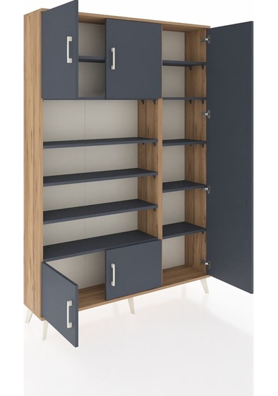 Arges Dolap 11 Raflı 5 Kapaklı 132x30x195 Çam-antrasit/antrasit Çam Arges Dolap 11 Raflı 5 Kapaklı 132x30x195 Çam-antrasit/antrasit Çam