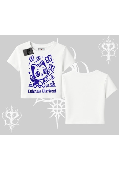 Tarzsokak Stay Cool Kedi Baskılı Kolsuz Tshirt Beyaz