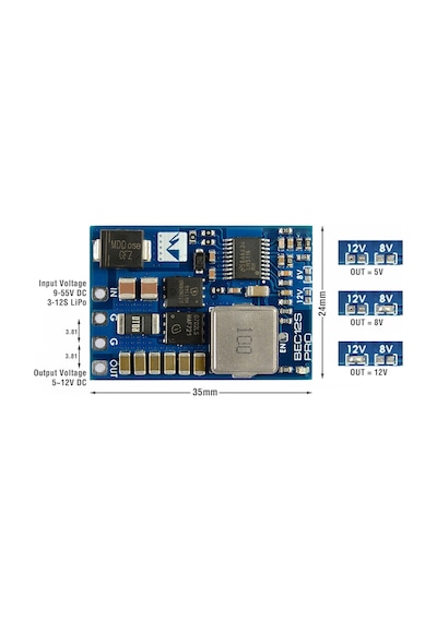 MATEK BEC12S-PRO, 9-55V to 5/8/12V-5A