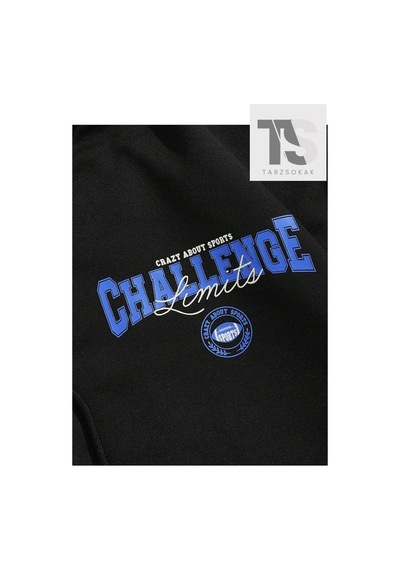 Tarzsokak Challange Sweatshirt Fermuarlı Hırka Siyah