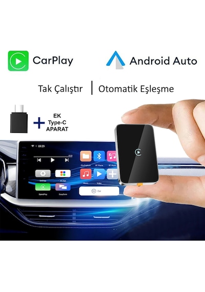 Kablosuz Carplay Yeni Tasarım Mini Kablosuz Carplay Usb Ve Type-c Uyumlu Araç Multimedya Adaptörü Diğer