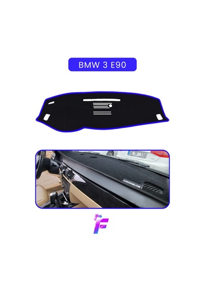 Bmw E90 2005-2013 Uyumlu Torpido Örtüsü Araca Özel Üretim Kolay Montaj Torpido Kılıf Ta11 Mavi