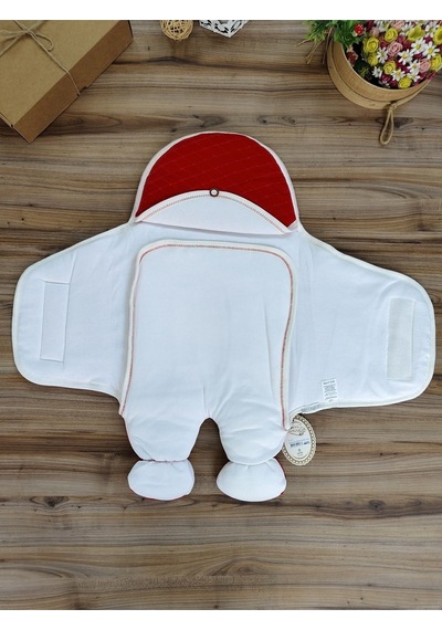 Bebek Kundak Battaniyesi Ayaklı Dış Bebek Kundağı Hastane Çıkışı Kundak Battaniye Unisex Kırmızı