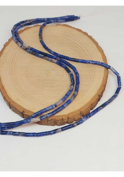 Bileklik Boy Sodalit Taşı Silindir Kesim 4x12.5mm Yarım Dizi 49364 18cm Uzunluğundadır Çok Renkli