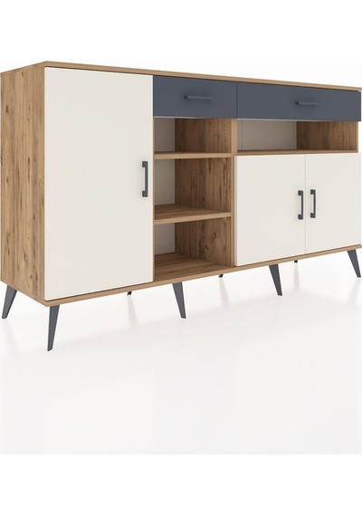 Hyperion Konsol 5 Raflı 2 Çekmeceli 3 Kapaklı 176x44x99 Çam-aytaş Çam-aytaşı/antrasit Hyperion Konsol 5 Raflı 2 Çekmeceli 3 Kapaklı 176x44x99 Çam-aytaş Çam-aytaşı/antrasit