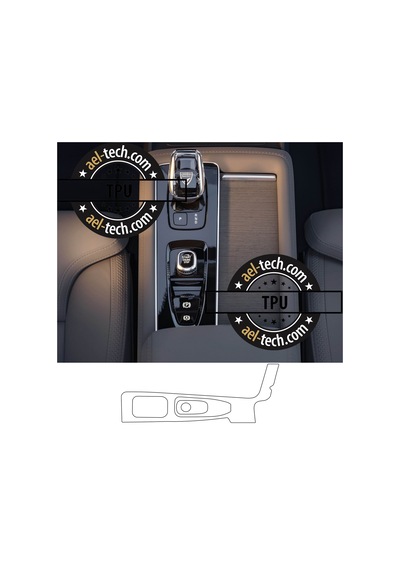 Volvo Xc90 Uyumlu Vites Etrafı Piano Black Tpu Koruyucu 2019-2026