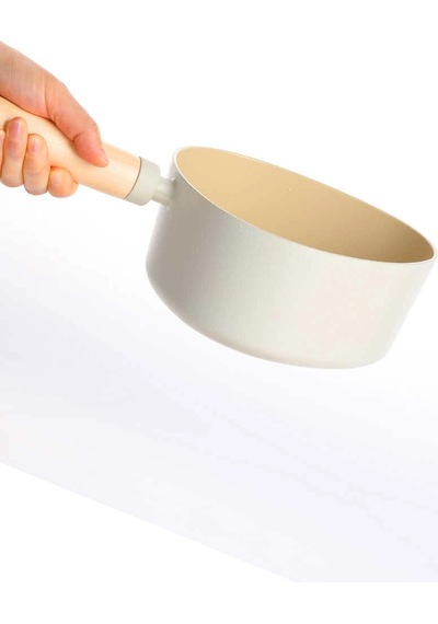 Fika Apex Seramik Kaplama İndüksiyonlu Sos Tenceresi 18 Cm - Bej Çok Renkli