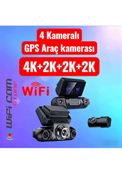 4 Kameralı 4k Uhd Gps Profesyonel Araç Kamerası