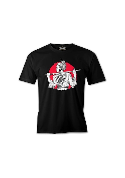 A Samurai Girl With A Tattoo On Her Back Siyah Erkek Tshirt 001