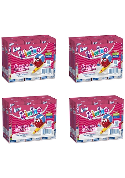 İçim İçimino Çilekli Süt 180 Ml X 24 Adet