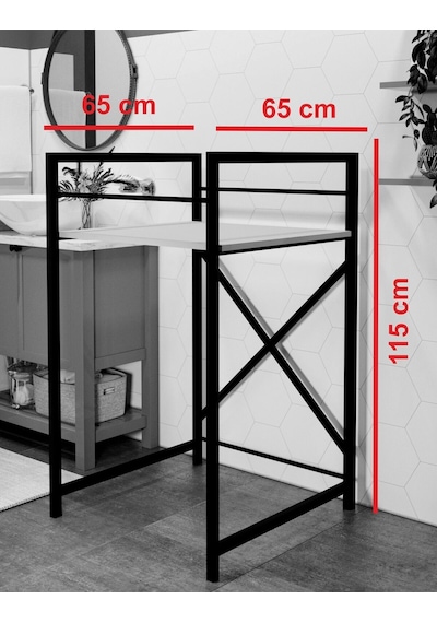 Çamaşır Makinası Ve Kurutma Makinası Rafı Çamaşır Makinası Üstü Banyo Düzenleyici Raf Beyaz